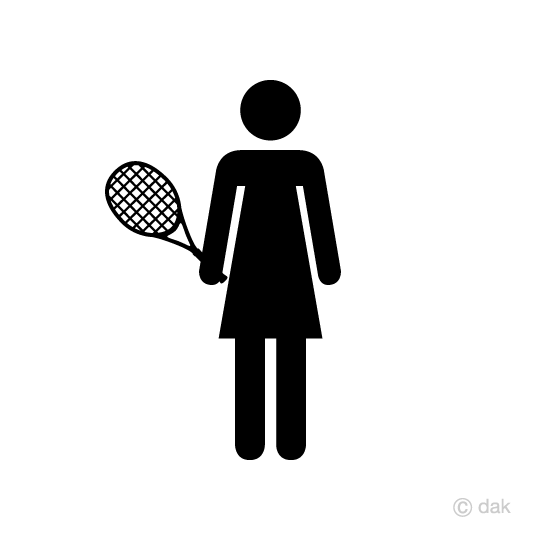 テニス女子のピクトグラムイラストのフリー素材 イラストイメージ