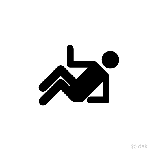階段から転落する人のピクトグラムイラストのフリー素材 イラストイメージ