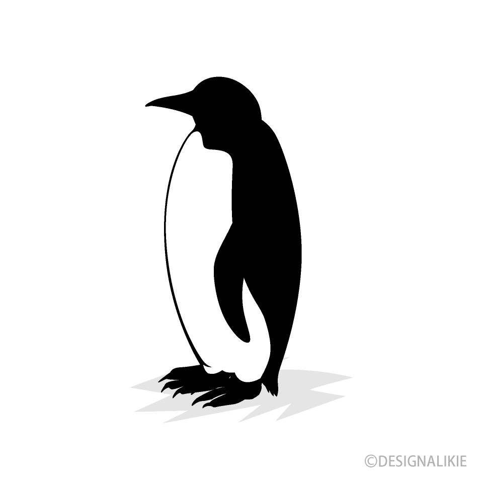 白黒デザインのペンギンイラストのフリー素材 イラストイメージ
