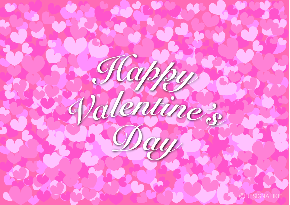 ピンクハートのHappy Valentines Day 
 壁紙