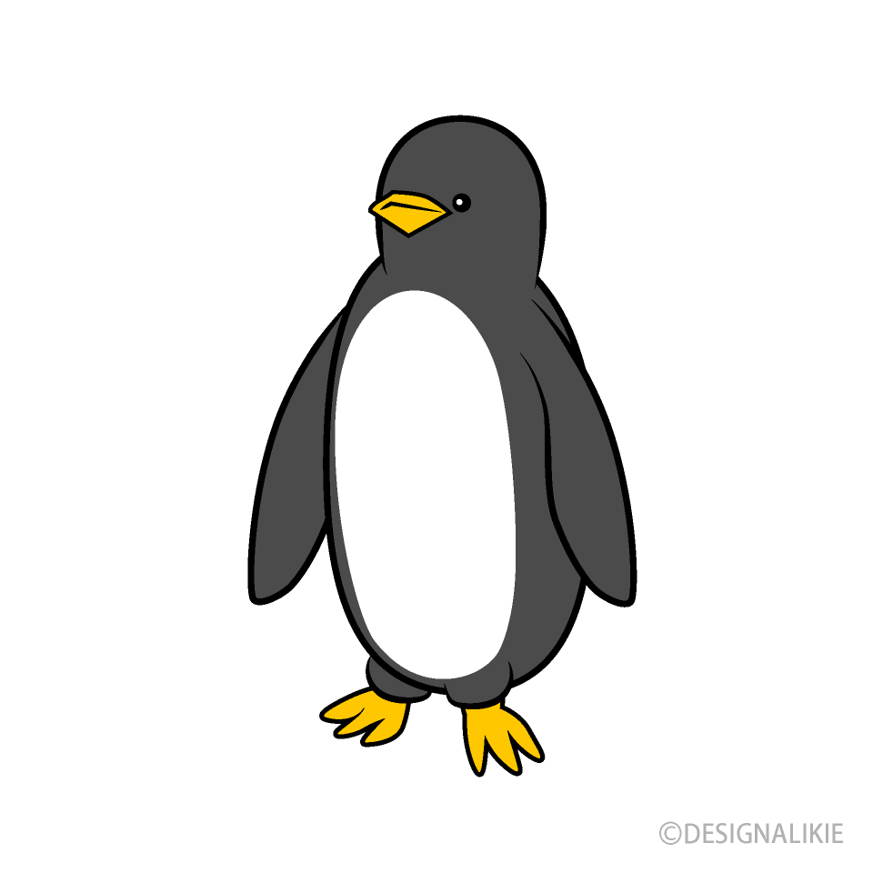 佇むペンギンイラストのフリー素材 イラストイメージ