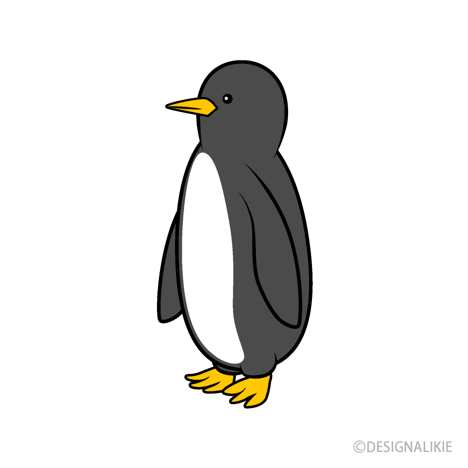 横から見たペンギンイラストのフリー素材 イラストイメージ