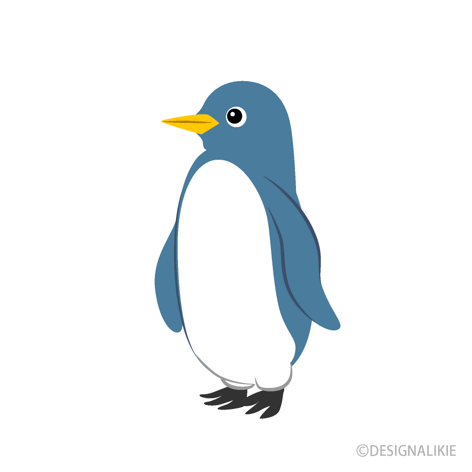 青いペンギンキャラクターの無料イラスト素材 イラストイメージ