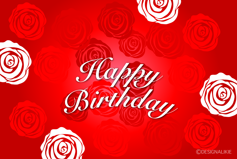 赤薔薇のHappy Birthdayカード