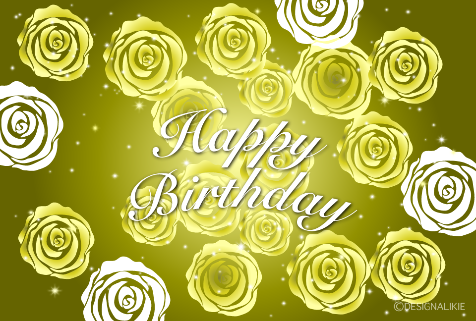 金薔薇のHappy Birthdayカード