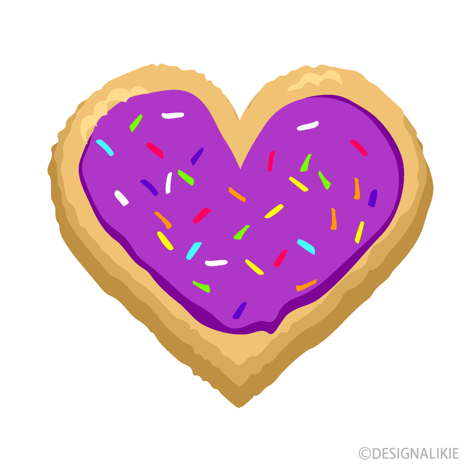 紫のハートクッキー