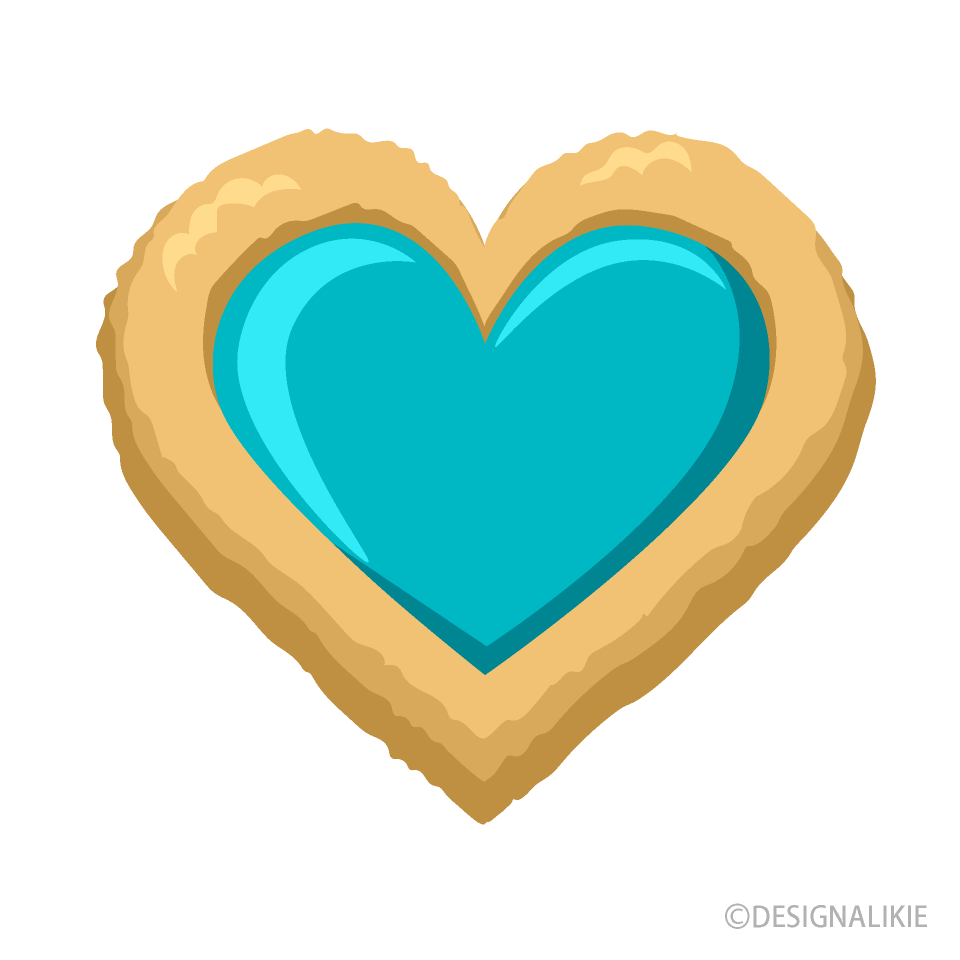 水色ジェルのハートクッキー