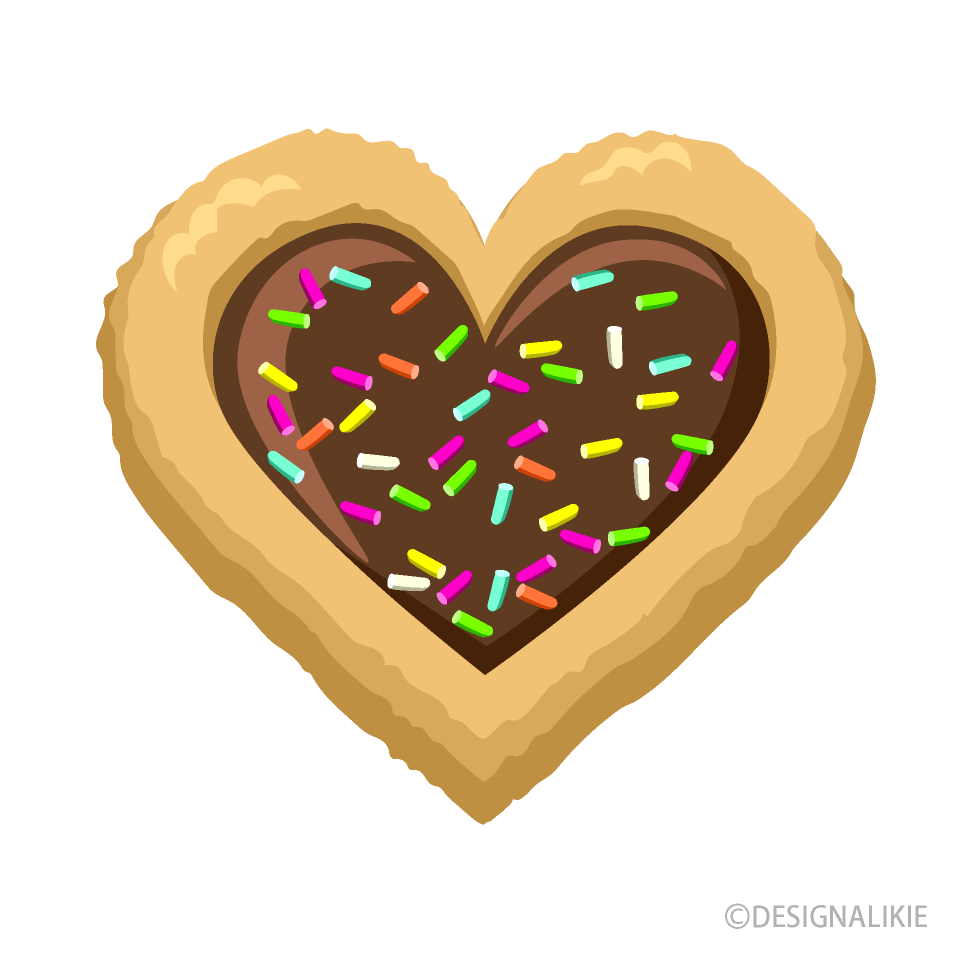 チョコスプレーのハートクッキー