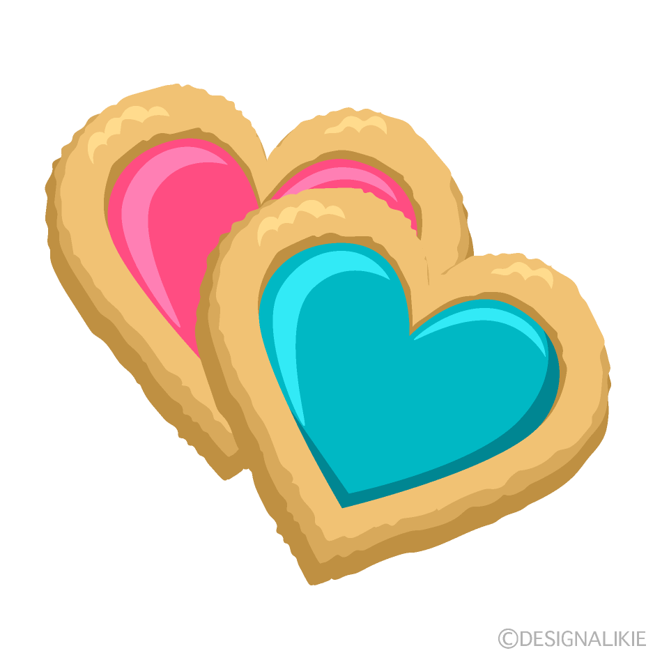 ２色のハートクッキー