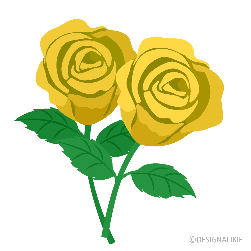 2本の黄色薔薇