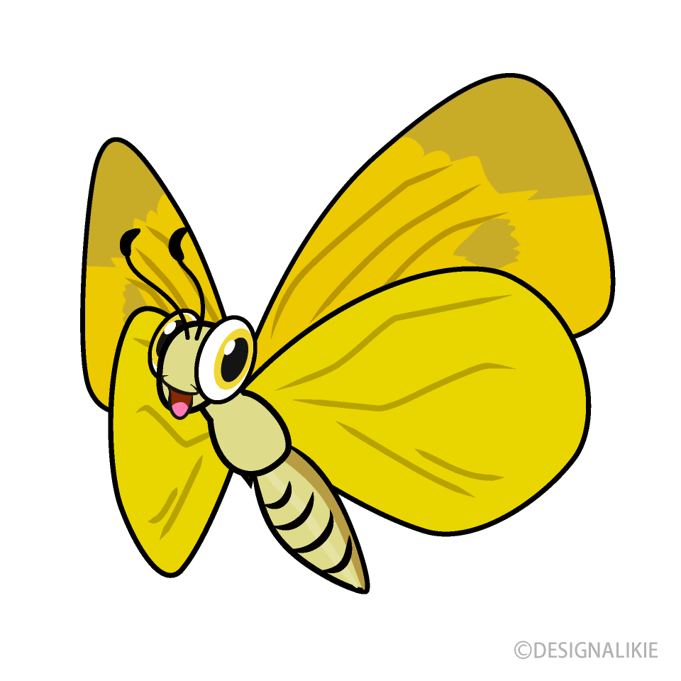 飛ぶ黄色蝶キャラ