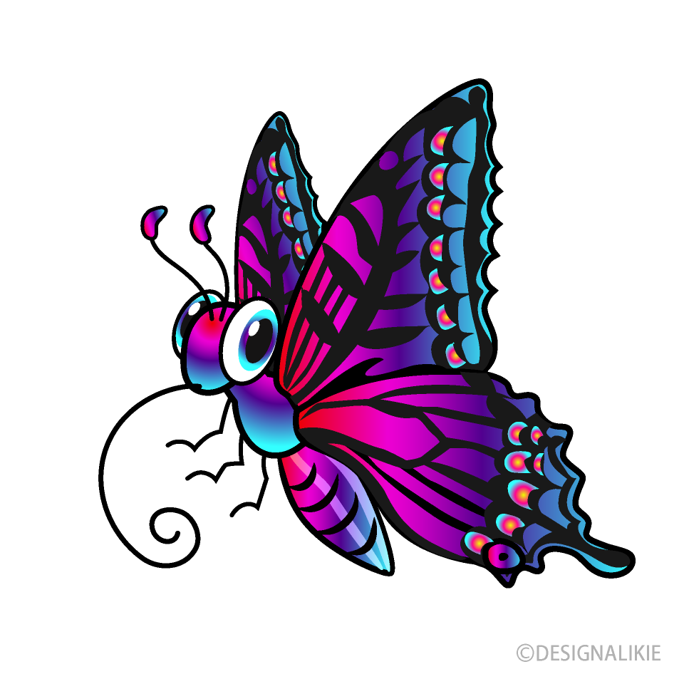 カラフルな蝶キャラ
