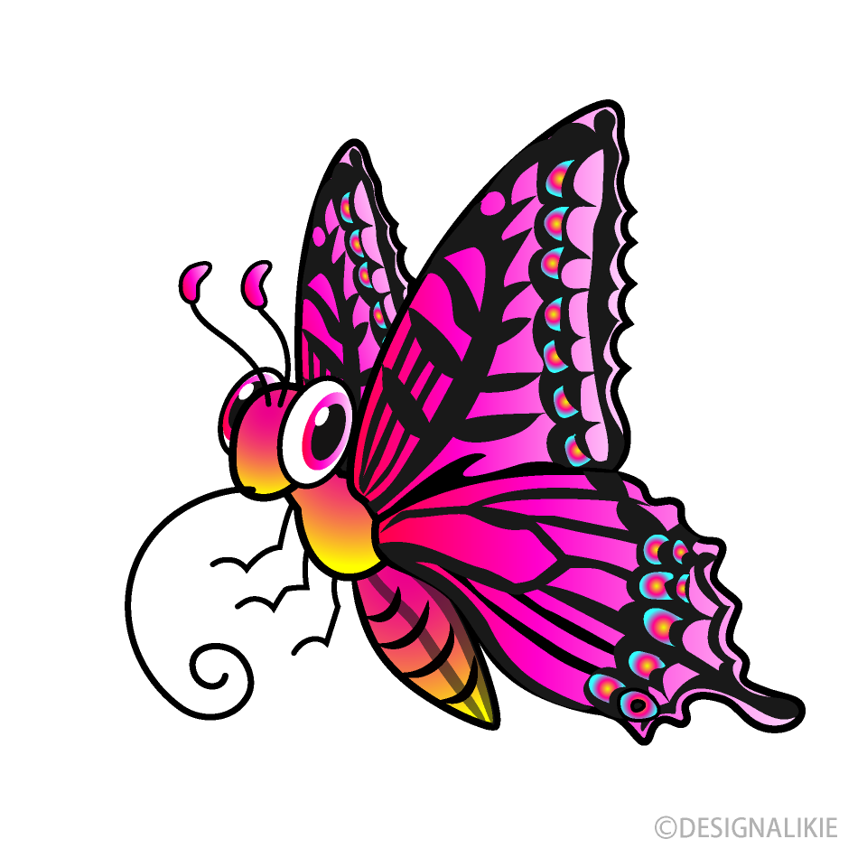 ピンクの蝶キャラ