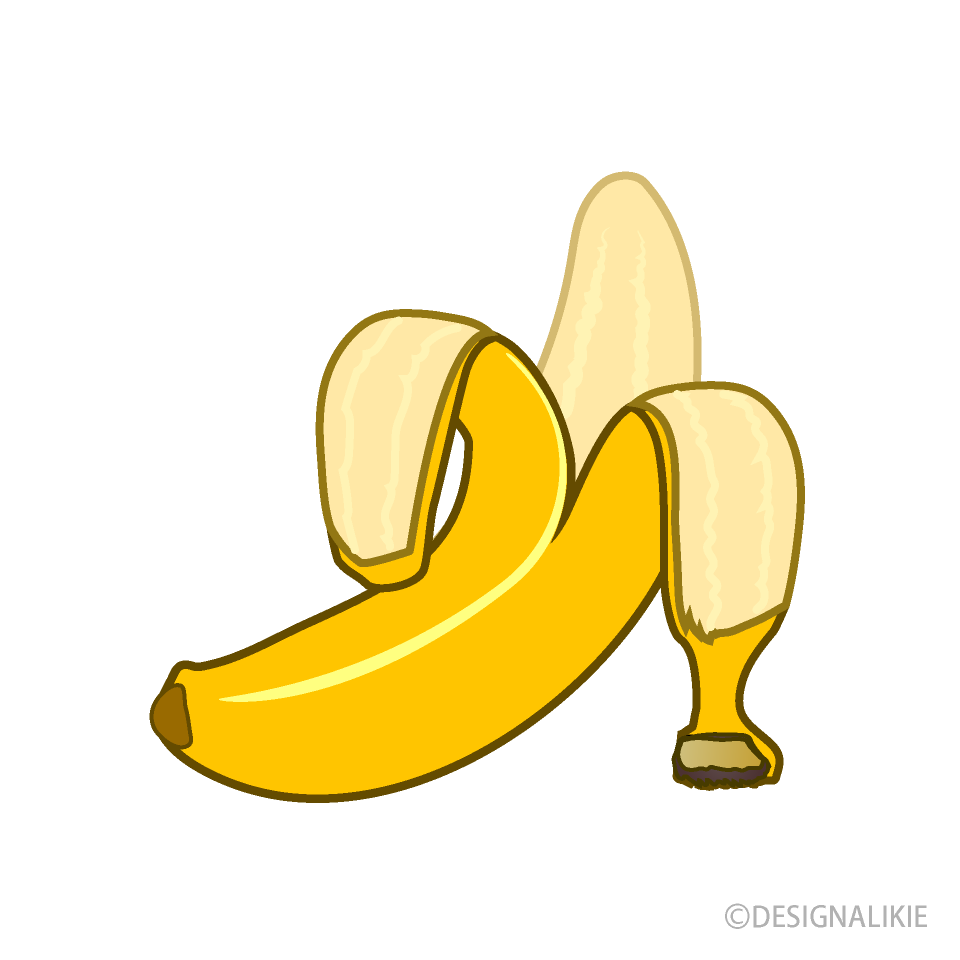 皮をむいたバナナの無料イラスト素材 イラストイメージ