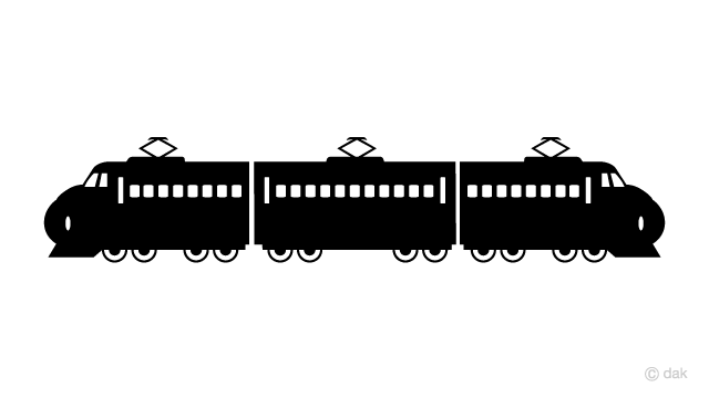 新幹線シルエットイラストのフリー素材 イラストイメージ