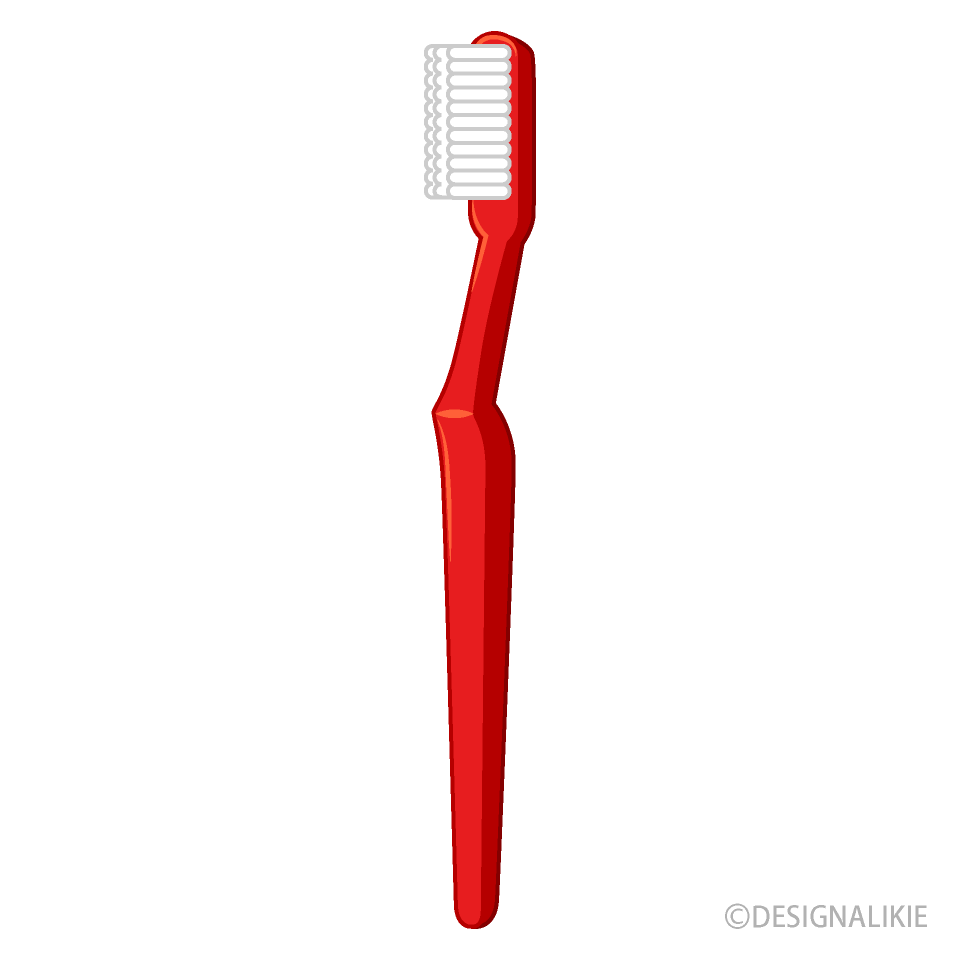 赤色の歯ブラシ