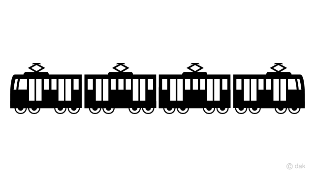 4両編成の電車シルエット