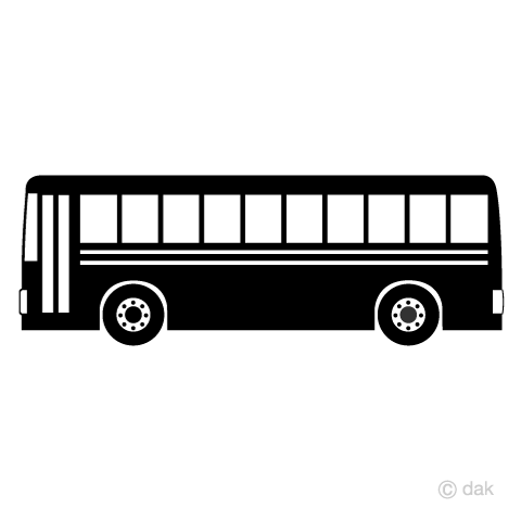 大型バスのシルエットイラストのフリー素材 イラストイメージ