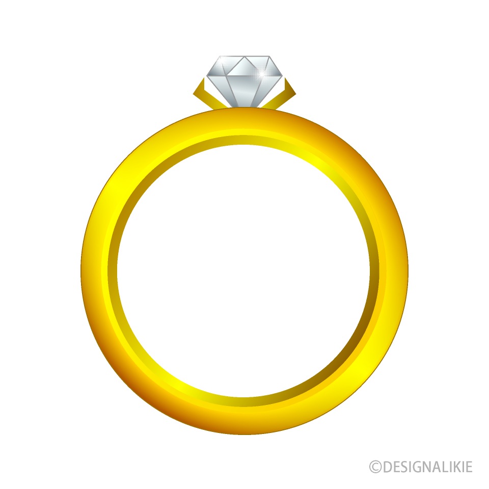 ゴールドのダイヤ婚約指輪