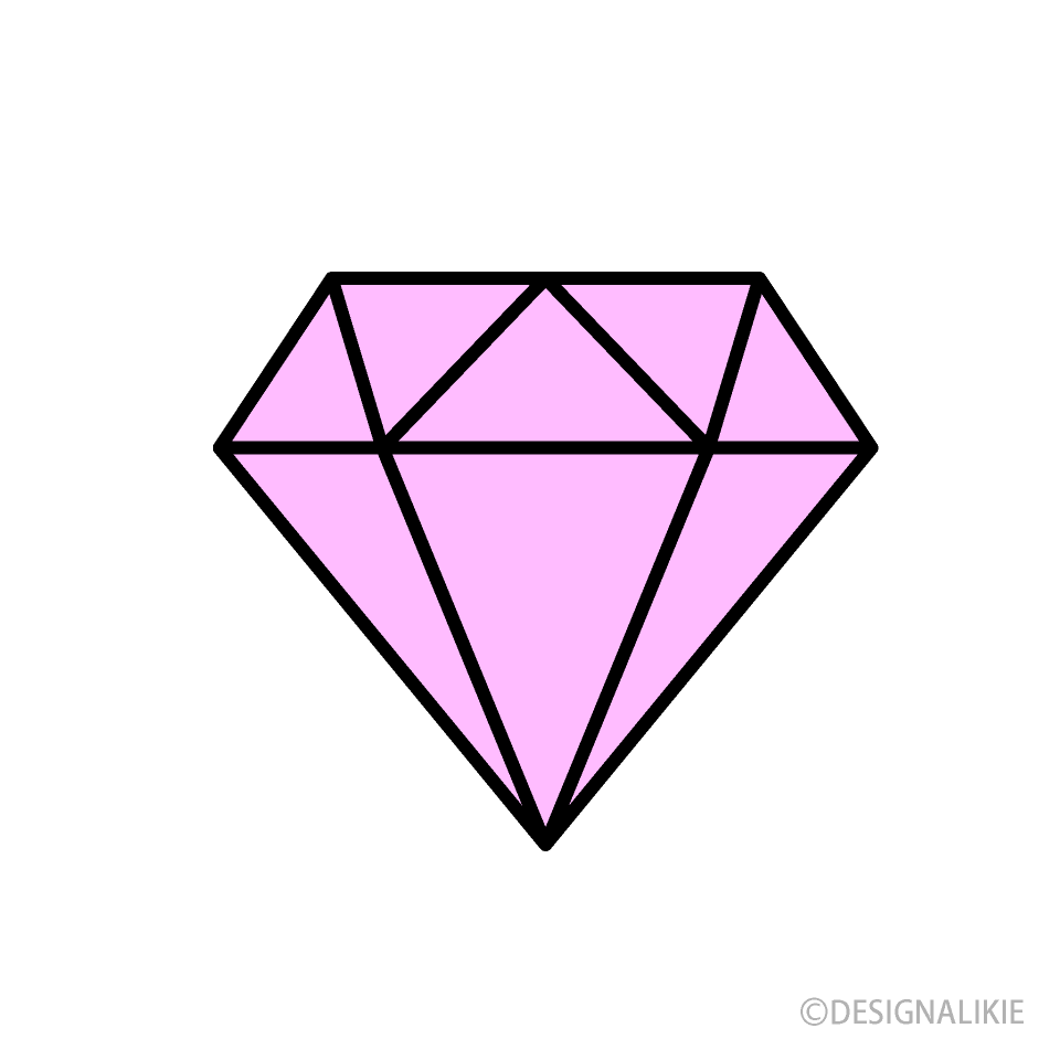 シンプルなピンクダイヤモンド（横）