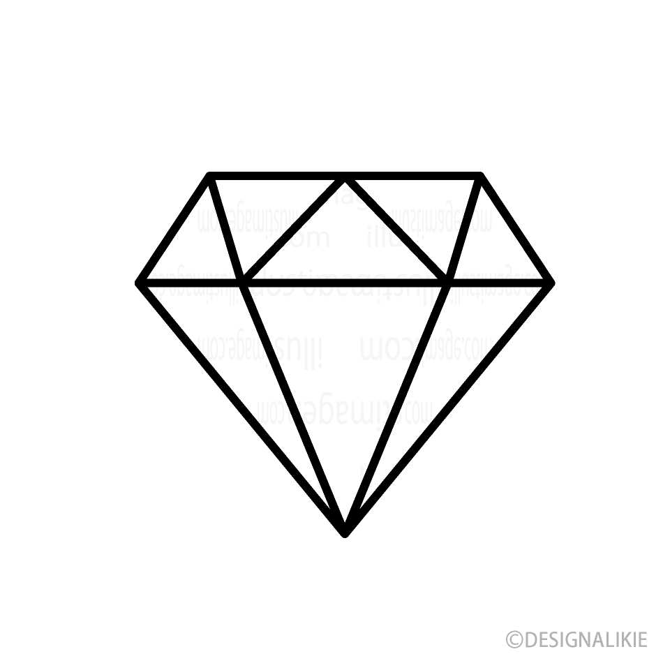 シンプルなダイヤモンド（白黒横）