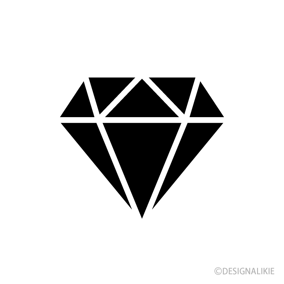 シンプルなダイヤモンドシルエット（横）