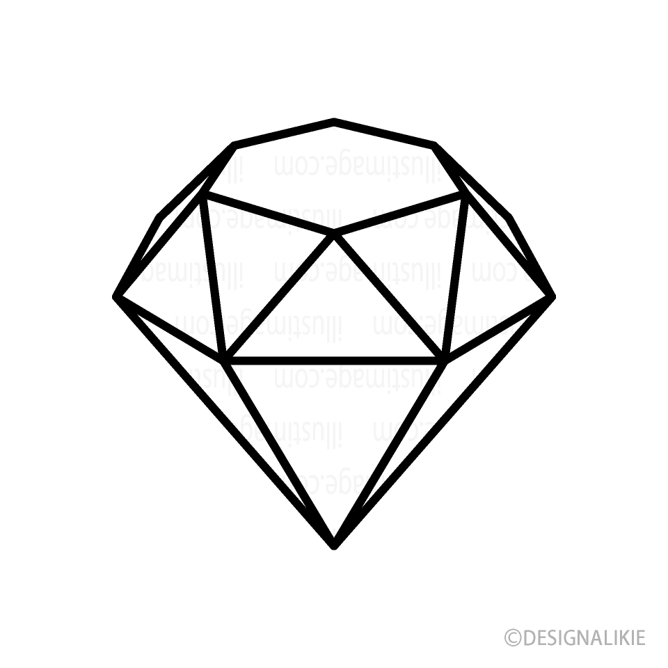 シンプルなダイヤモンド（白黒）