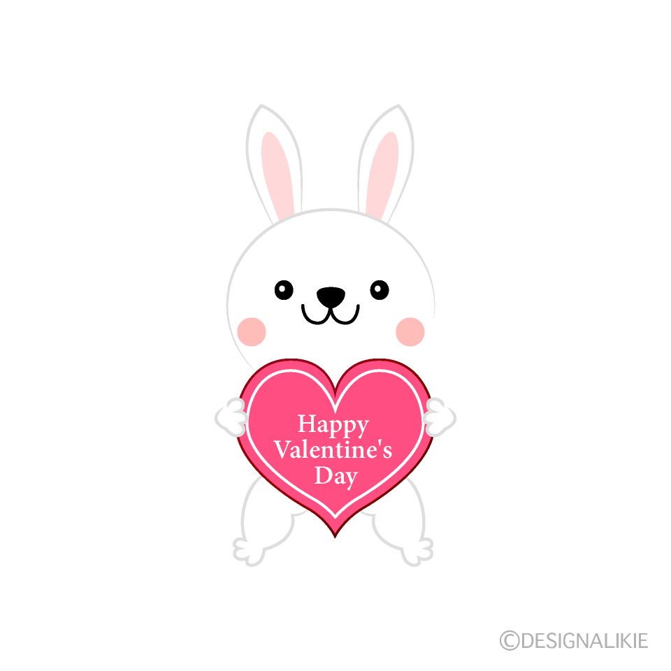 ウサギのバレンタインデーの無料イラスト素材 イラストイメージ