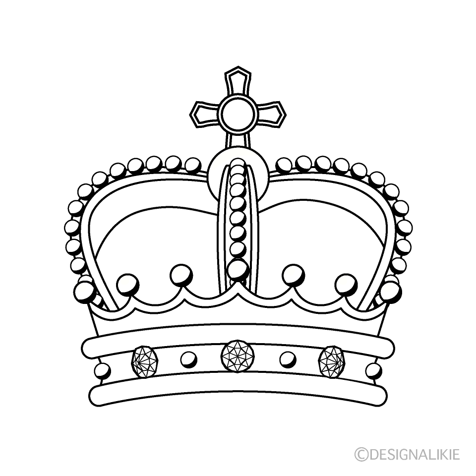 品のある王冠(白黒)