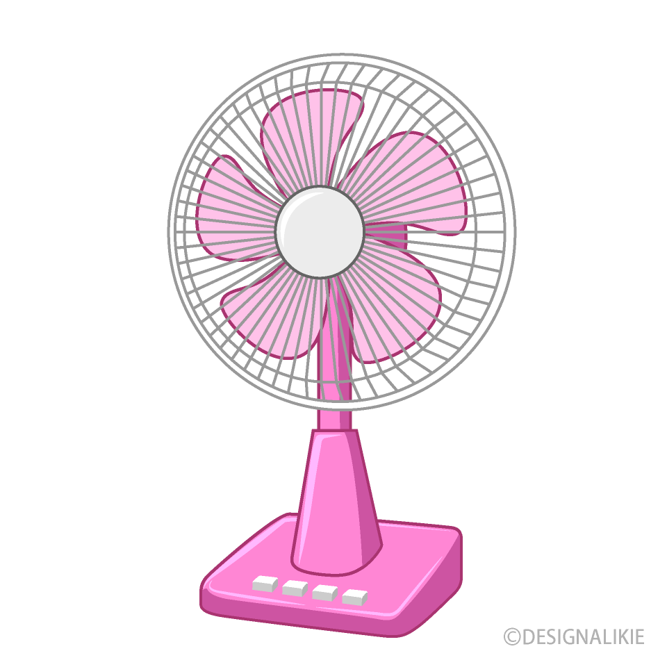 ピンクの扇風機