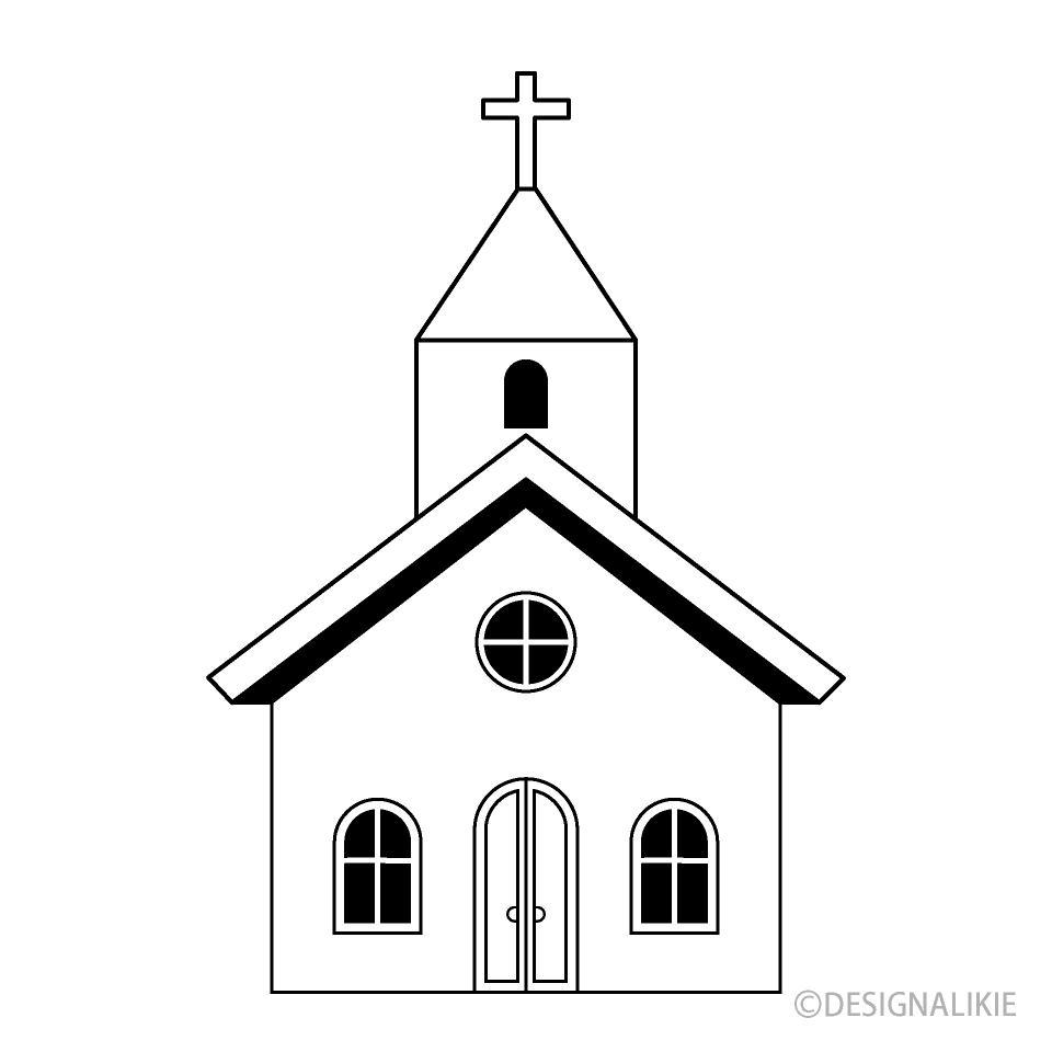 小さな教会（白黒）