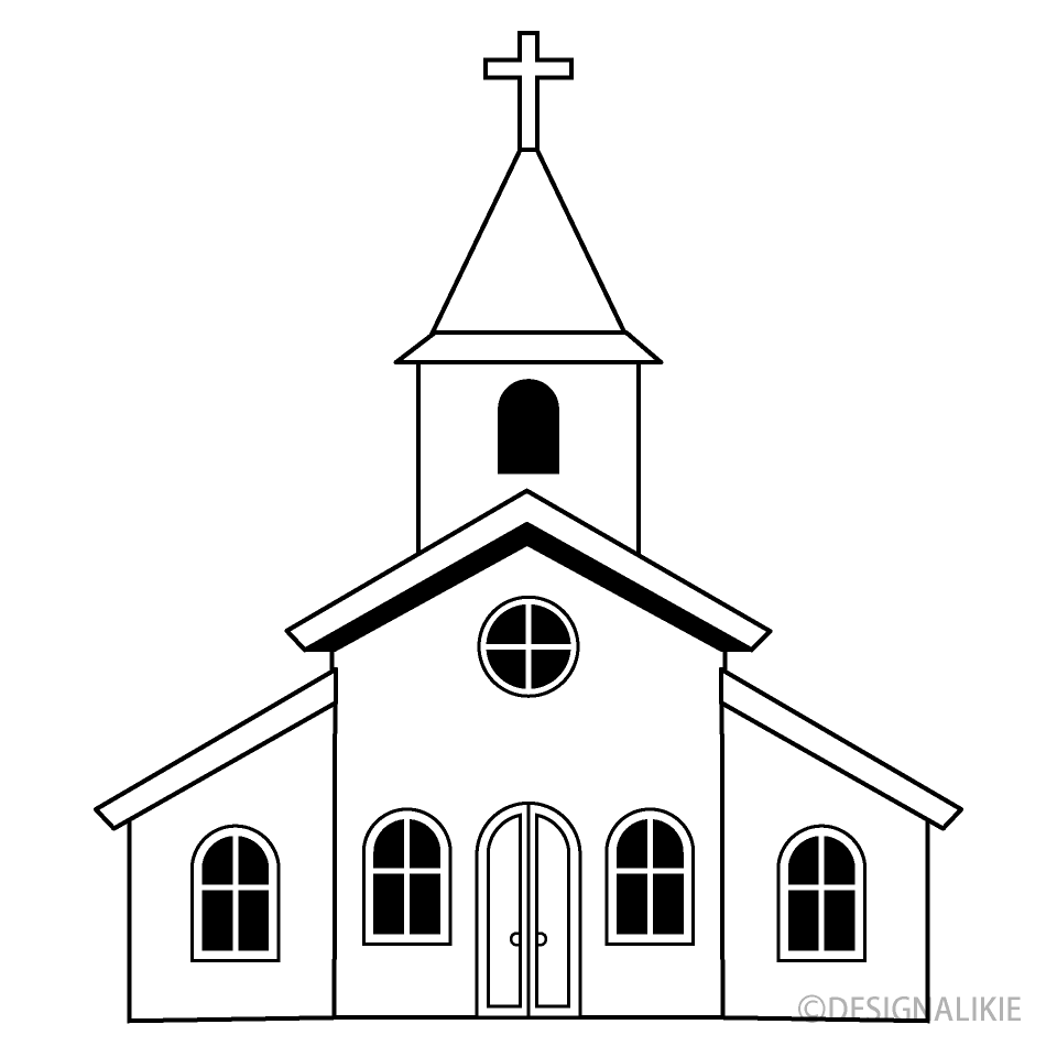 教会（白黒）