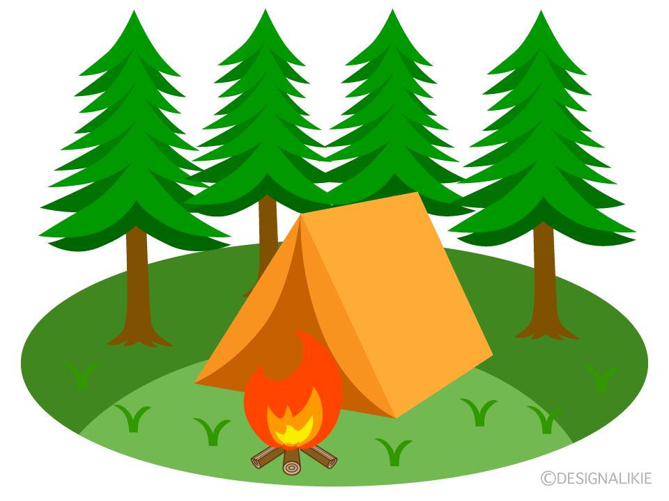 焚き火のキャンプ