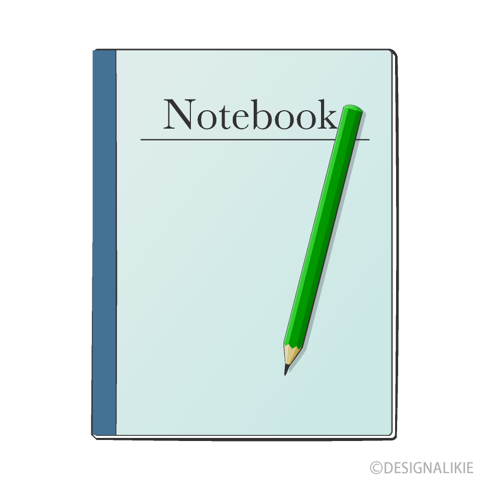 開いたノートと鉛筆の無料イラスト素材 イラストイメージ