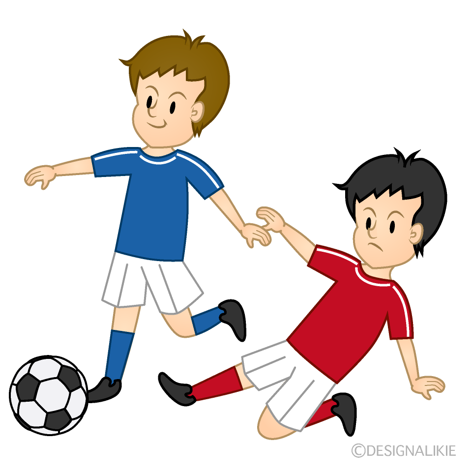 サッカーのタックルイラストのフリー素材 イラストイメージ
