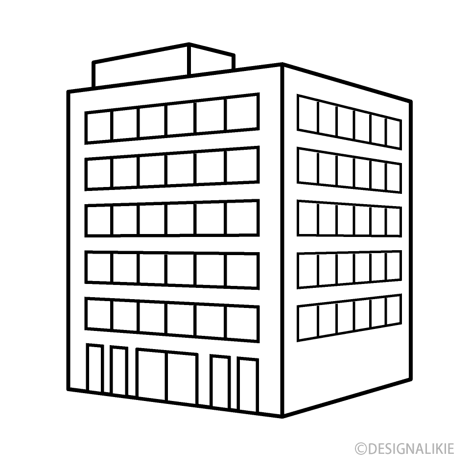 シンプルな会社ビル（白黒）