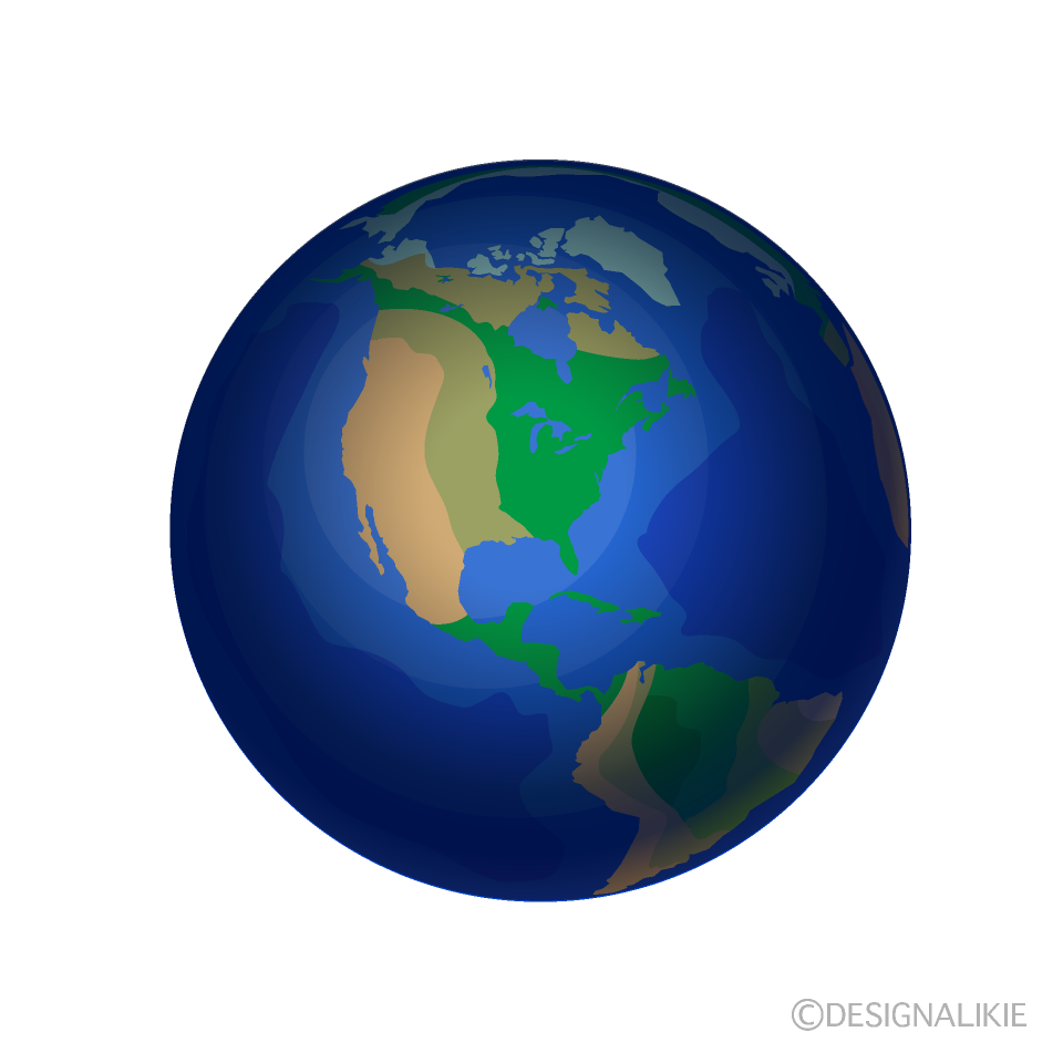 アメリカ大陸の地球（黒背景用）