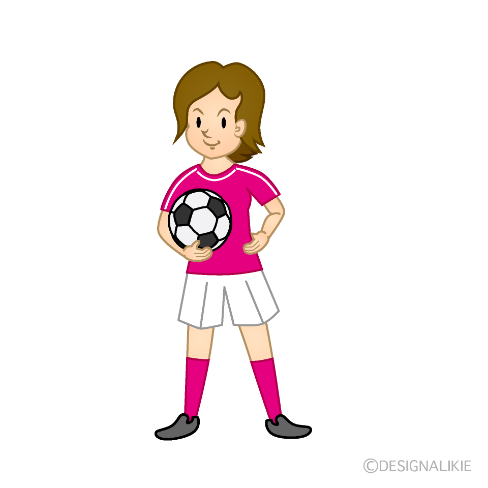 女子サッカーイラストのフリー素材 イラストイメージ