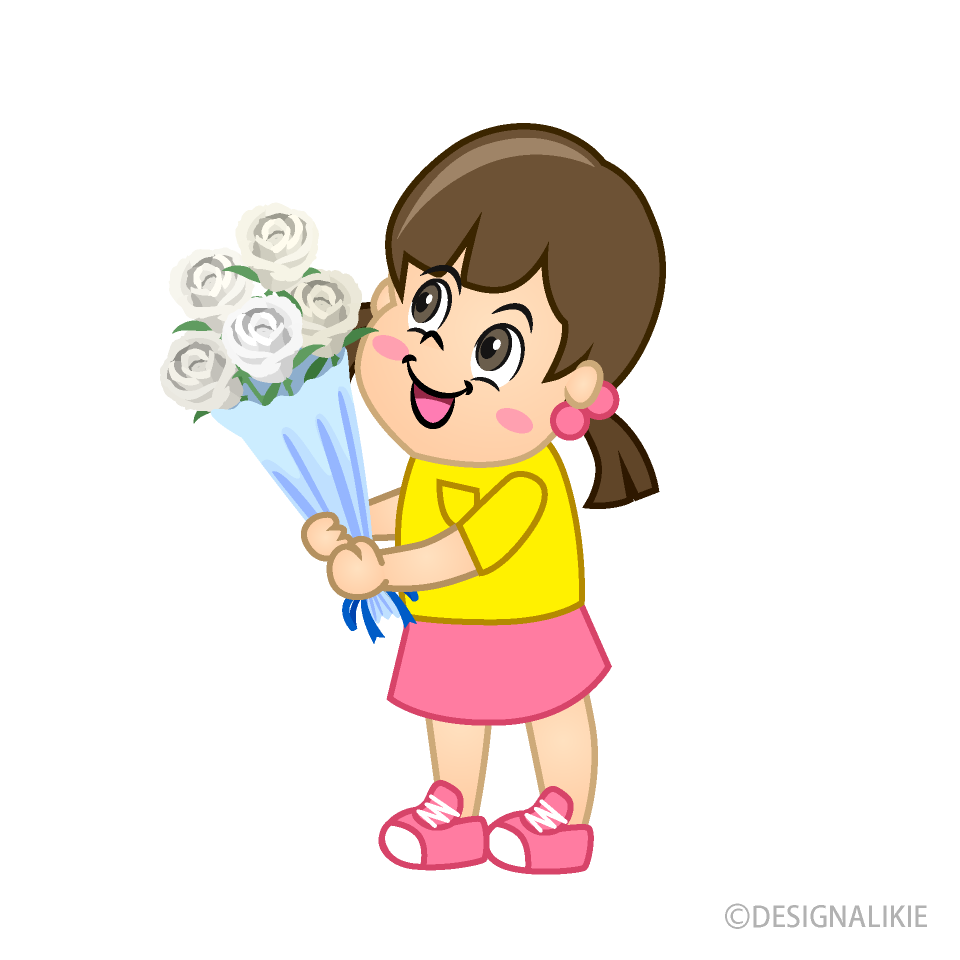 花束を贈る女の子
