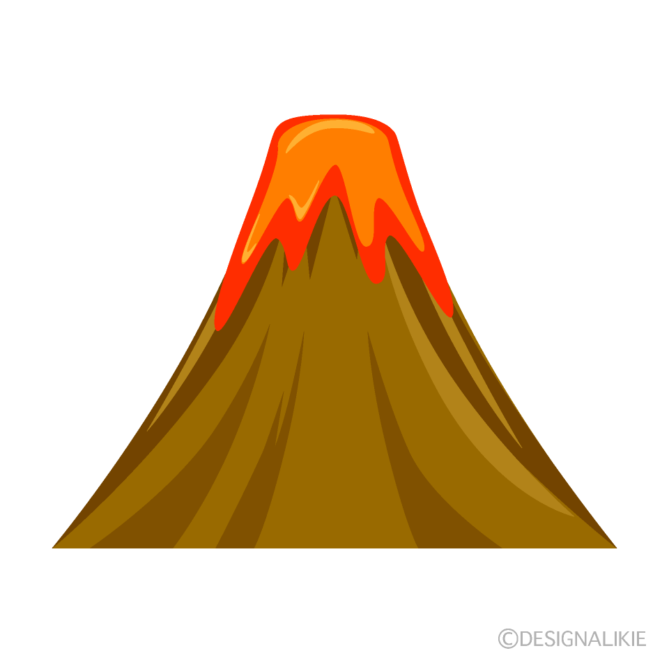 高い火山の溶岩