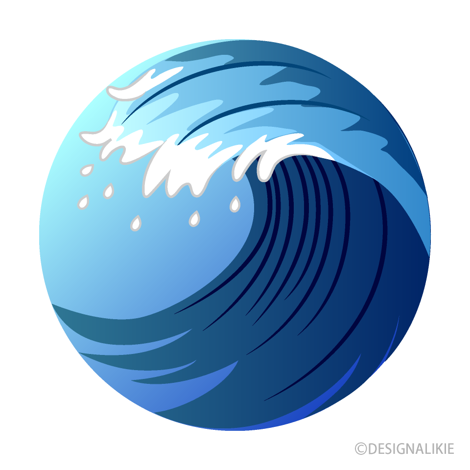 海の大波（円形）