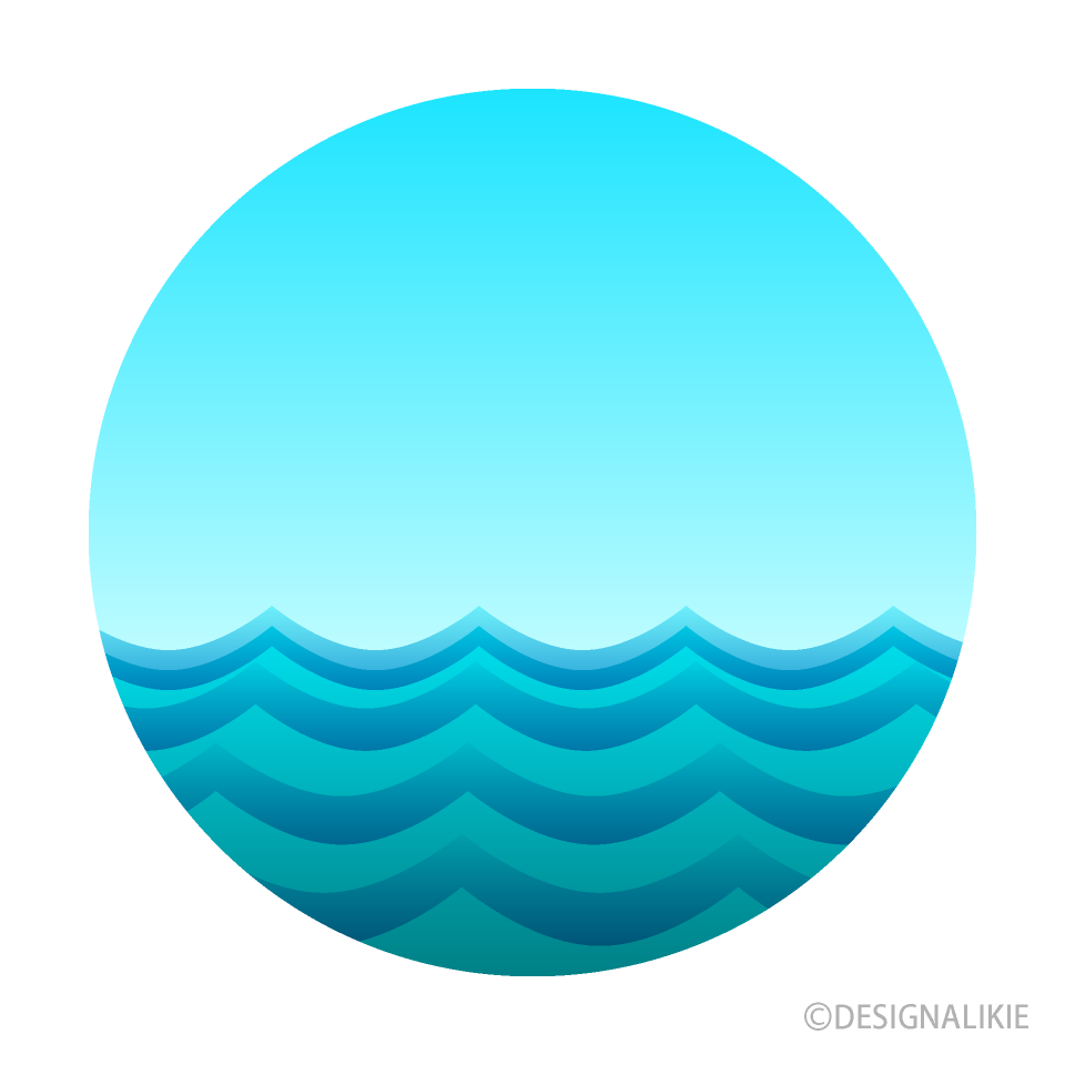 アクアブルーな波（円形）