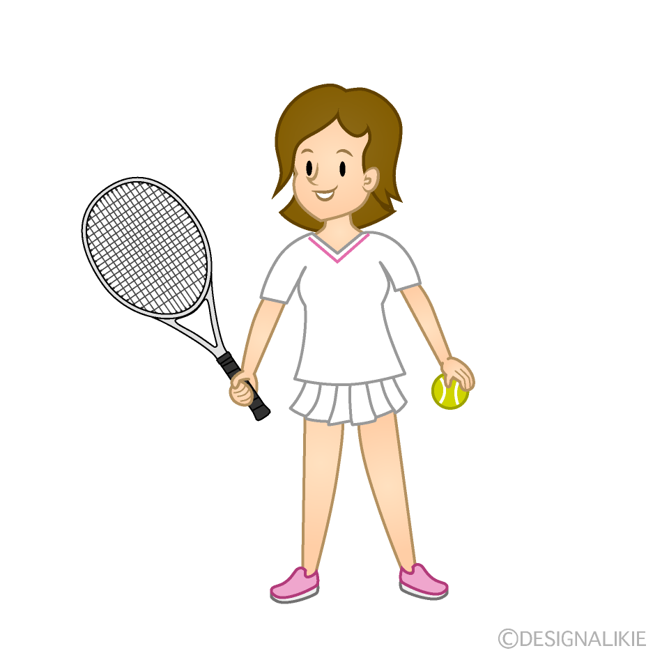 女子テニスイラストのフリー素材 イラストイメージ