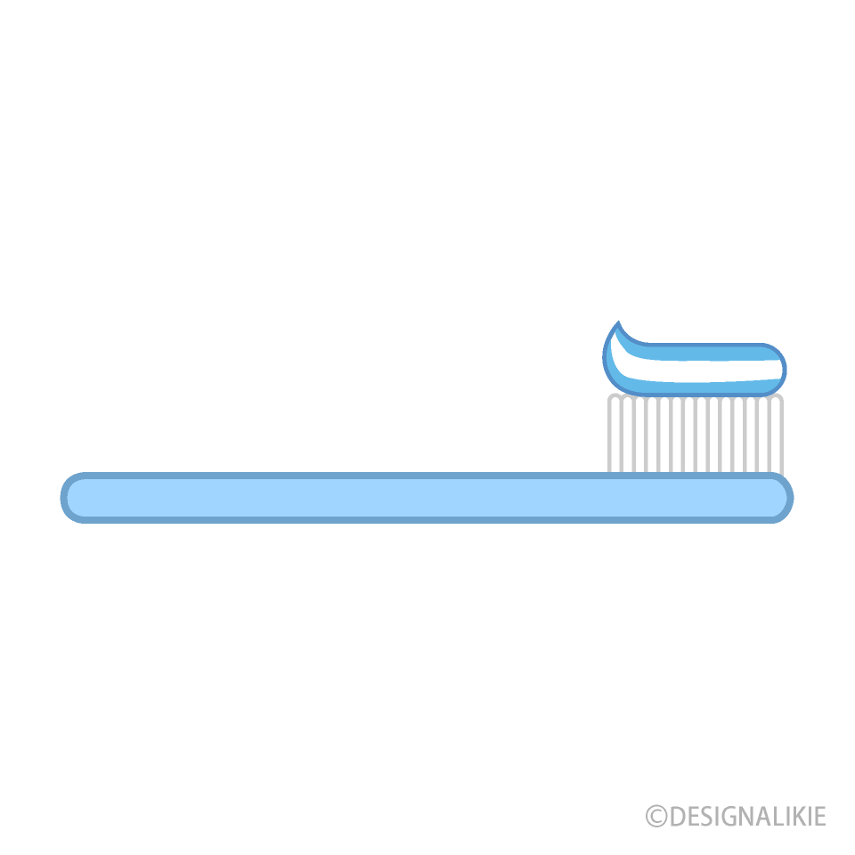 歯磨き粉を付けた歯ブラシの無料イラスト素材 イラストイメージ