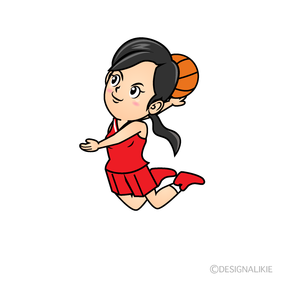 ダンクする女子バスケ選手