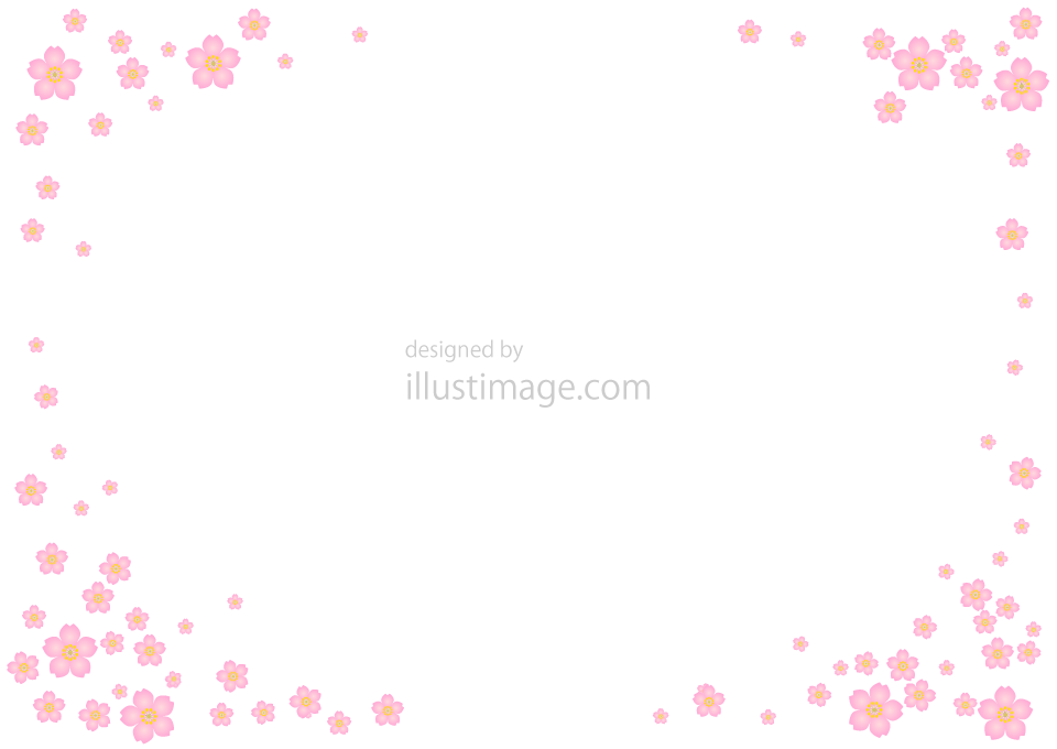 桜吹雪のフレームイラストのフリー素材 イラストイメージ