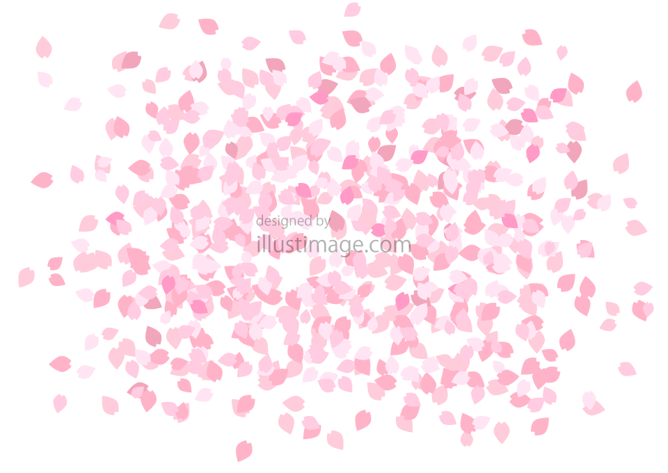 桜吹雪の花びらの無料イラスト素材 イラストイメージ