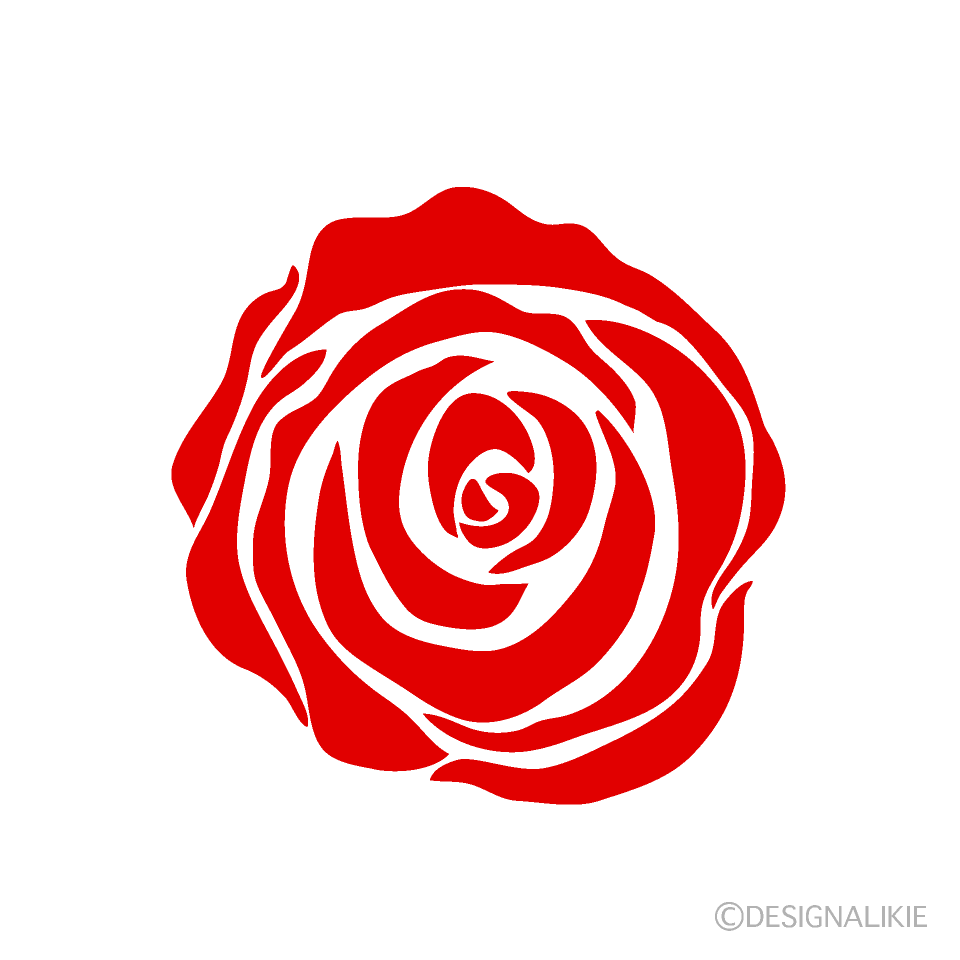 赤色の薔薇の花びらイラストのフリー素材 イラストイメージ