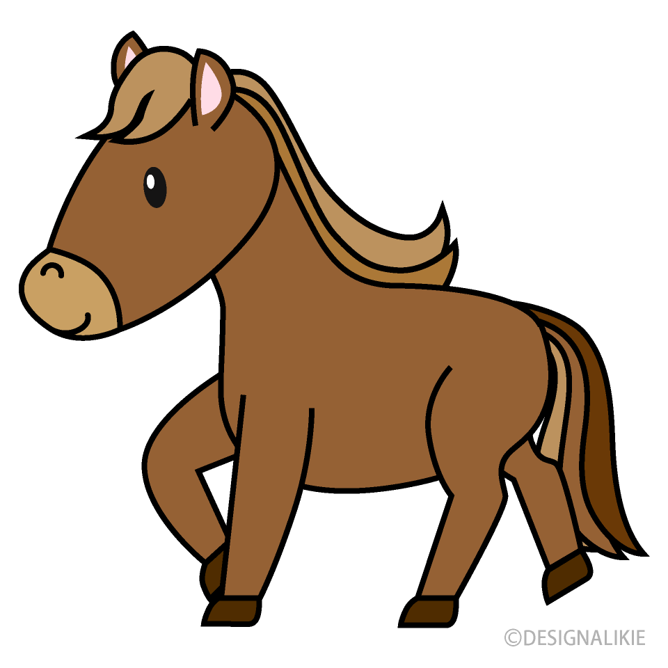 歩くかわいい馬