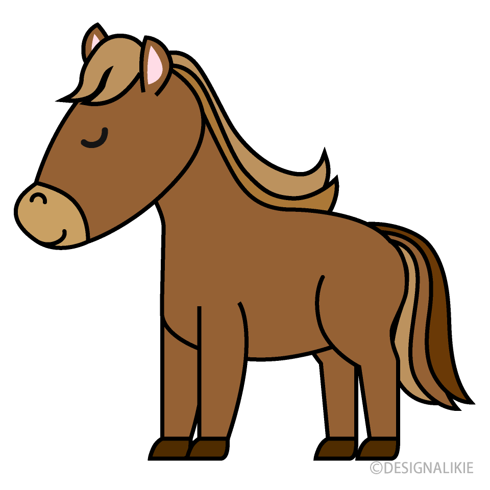 眠るかわいい馬